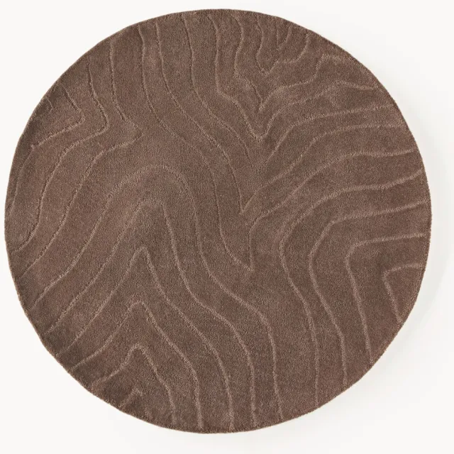 Westwing Collection Rond handgetuft wollen vloerkleed Aaron Bruin