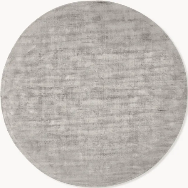 Westwing Collection Rond handgeweven viscose vloerkleed Jane Grijs