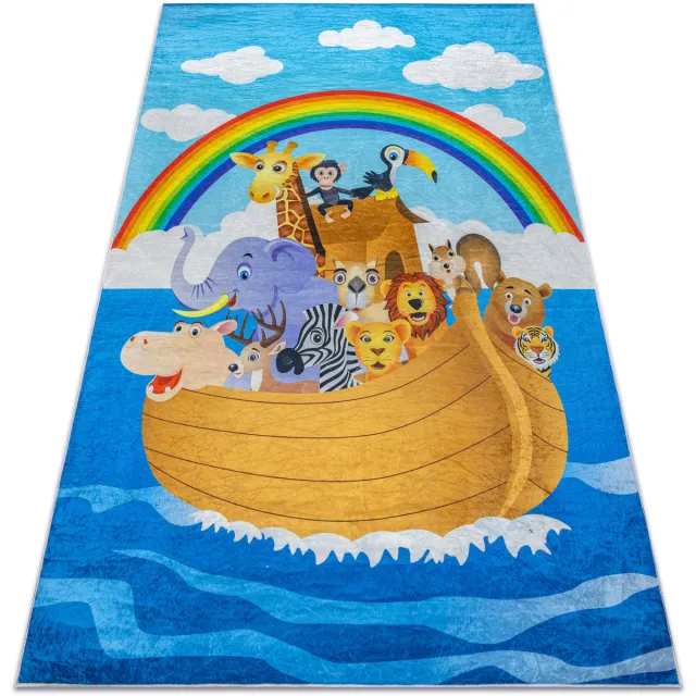 RUGSX Kleden Rugsx BAMBINO 2685 tapijt wasbaar Dieren, Boot voor 120x170 cm Blauw