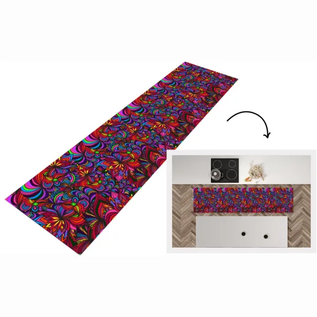 KitchenYeah Keukenloper - Loper keuken - Patroon - Jungle - Abstract - Keukenloper vinyl multicolor, foto 6