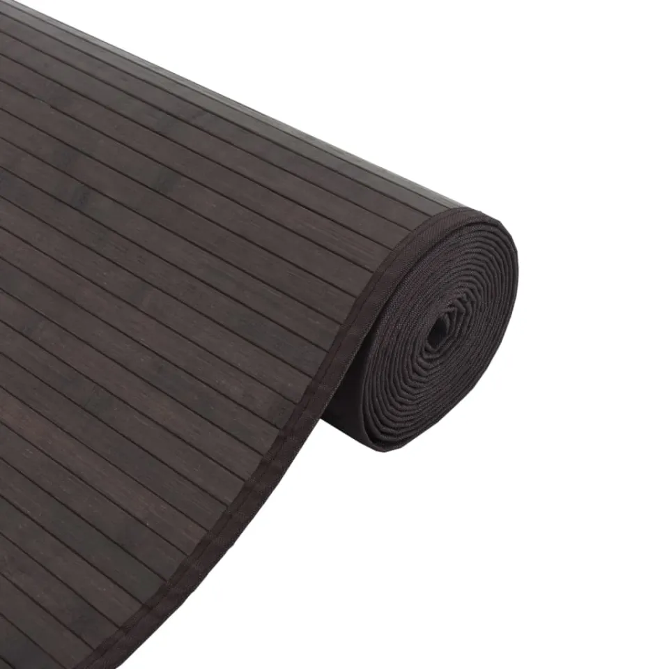 vidaXL Vloerkleed rechthoekig 60x300 cm bamboe donkerbruin bruin, foto 3