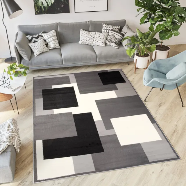 Tapiso Dream Vloerkleed Zwart Grijs Modern Woonkamer Tapijt