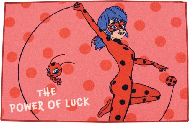 Miraculous Vloerkleed, Power of Luck - 80 x 120 cm - Polyester Rood