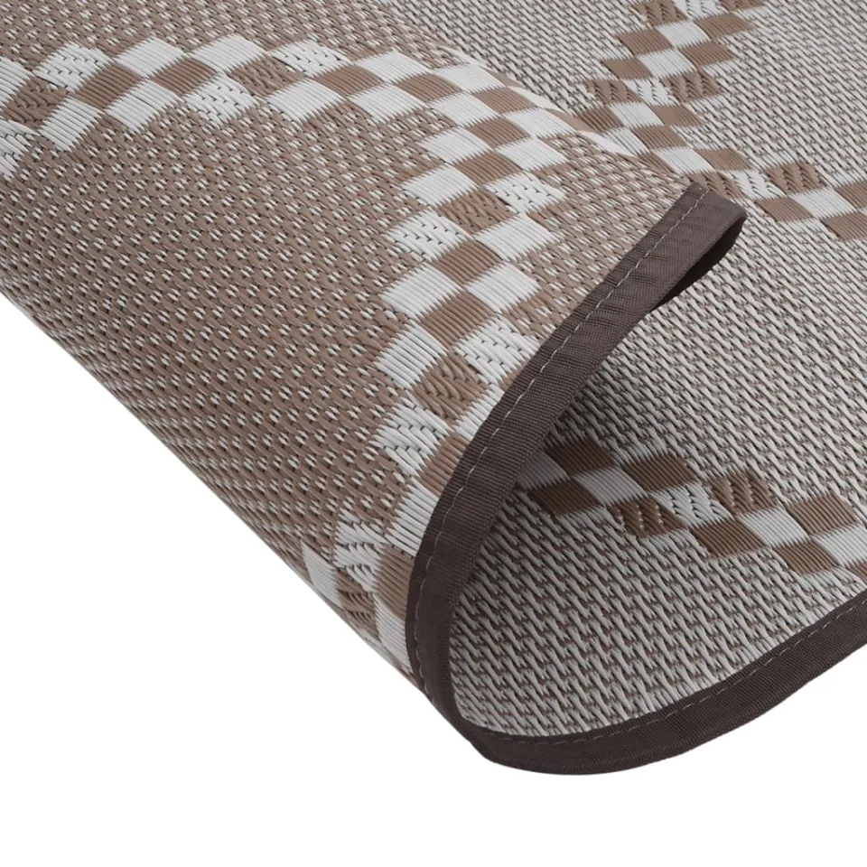 vidaXL Buitenkleed ARAKIL Ø 120 cm polypropeen bruin, foto 4