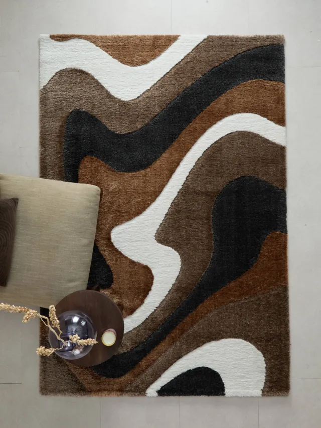 Studio LIVIT vloerkleed zwart bruin wit, foto 2