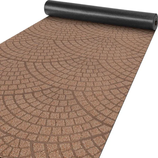 ANRO Tapijtloper Davis Bruin 240x100cm – Velours Gangloper Antislip Keukenloper Hal Op Maat