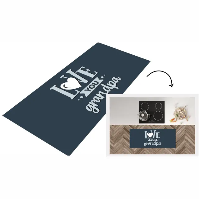 KitchenYeah Keukenloper - Loper keuken - Vaderdag kados - Opa - Quote - Love you grandpa - Spreuken - Keukenloper vinyl Multicolor
