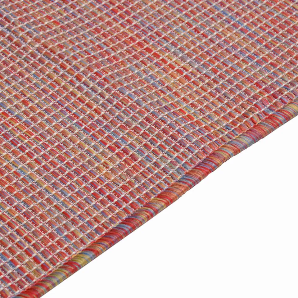 vidaXL Buitenkleed platgeweven 80x150 cm rood, foto 4
