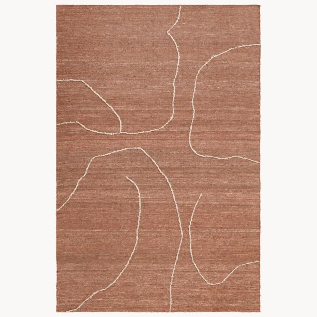 Ferm Living Handgeweven juten vloerkleed Gesso Terracotta