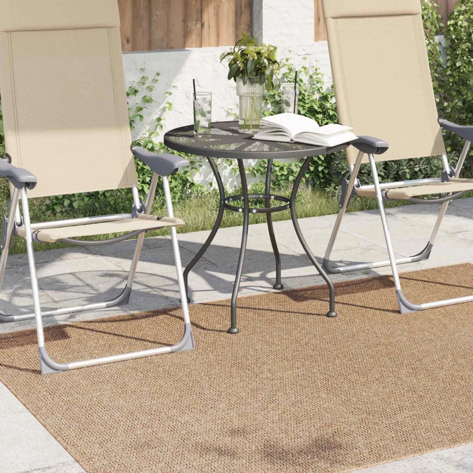 vidaXL Binnen- en buitentapijt AGIRA Naturel 170 x 120 cm Polyester, foto 3