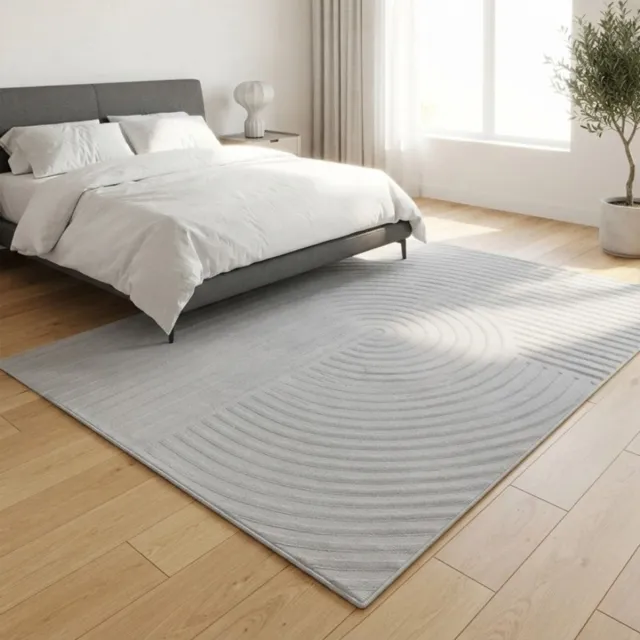 TapisTrend Designer tapijt Grijs 200x290 cm Modern vloerkleed met gestructureerde geometrische vormen, minimalistisch design, antislip, woonkamer