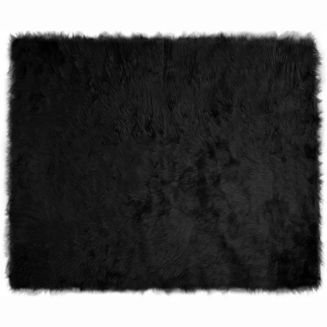 vidaXL Tapijt - van - imitatie - schapenvacht - TAFALLA - Zwart - 200 - x - 280 - cm