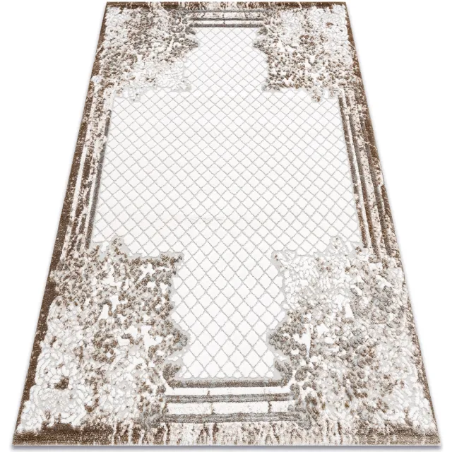 RUGSX Kleden Rugsx Tapijt ACRYL VALS 039 45 Bloemen, kader 100x200 cm Beige