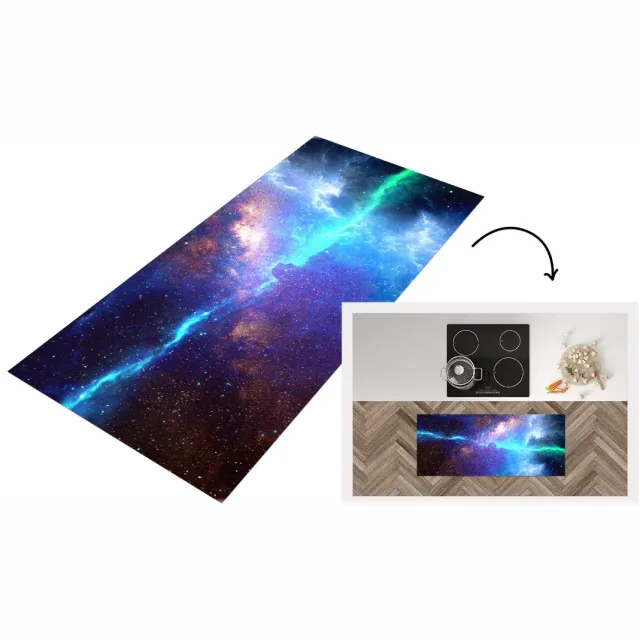 KitchenYeah Keukenloper - Loper keuken - Ruimte - Ster - Kleuren - Keukenloper vinyl Multicolor
