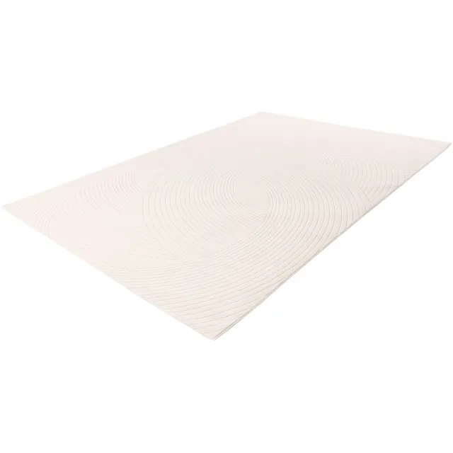 Batucci Napoli Vloerkleed - Japandi Stijl - Laagpolig Tapijt - Zand Wit - Modern Design met 3D Effect - Onderhoudsvriendelijk