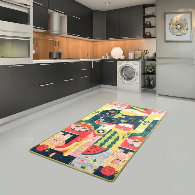 Bosdela Keukenkleed vruchten 80x120 cm Wasbare keukenkleden - Vloerkleden - Keukentapijten - Keukenmatten - Keukenlopers kleurrijk Fruit