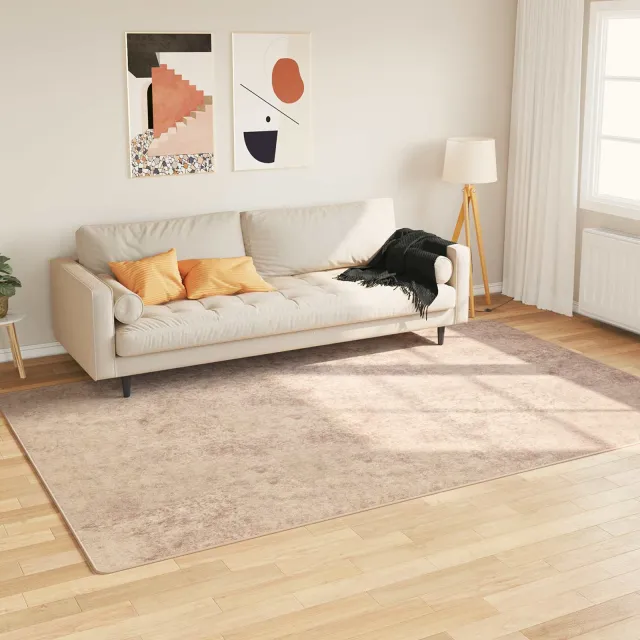vidaXL Vloerkleedloper MARSA Beige 190 x 300 cm Polyester en PVC, foto 2