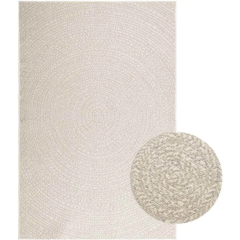vidaXL Vloerkleed ZIZUR room binnen en buiten 140x200 cm jute look crème, foto 2