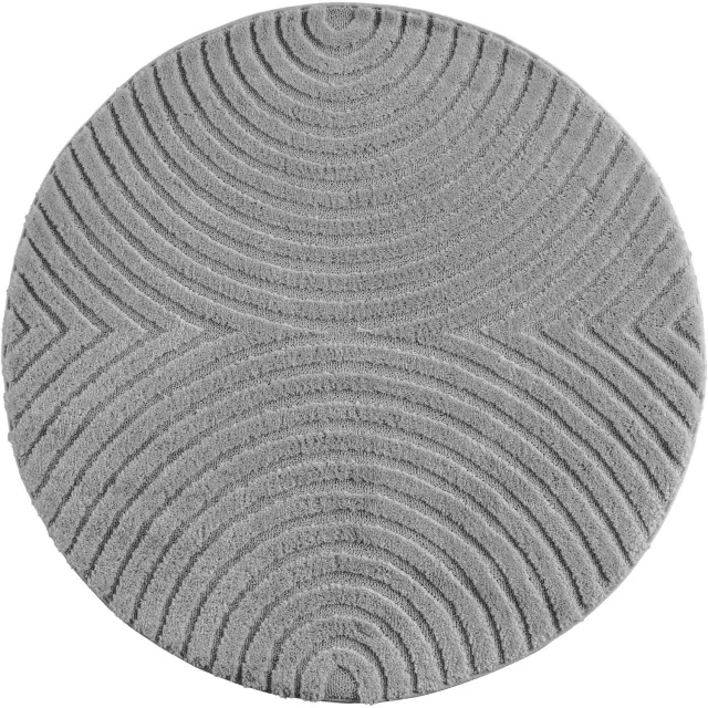 Ayyildiz Art – Laagpolig vloerkleed – Zilver – Scandinavische boho – Ø 120 cm rond