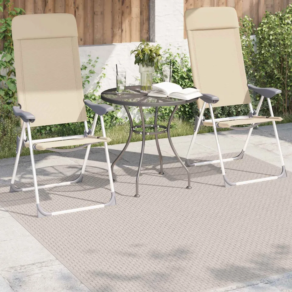 vidaXL Vloerkleden Vierkant FARO Crème 120 x 120 cm Polyester, foto 3