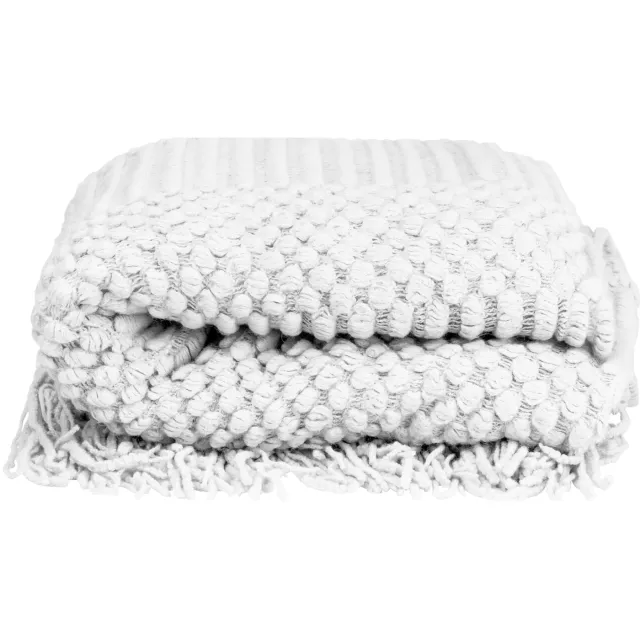 QUVIO Kleed / Plaid voor bank - 220 x 127 cm Lichtgrijs