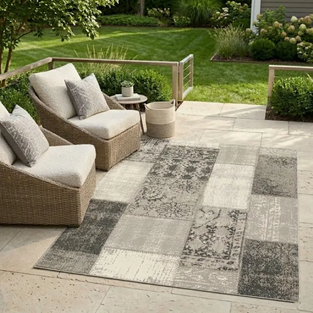 Floordirekt Buitenkleed - Tuintapijt - Vloerkleed - Cotton - Grijs