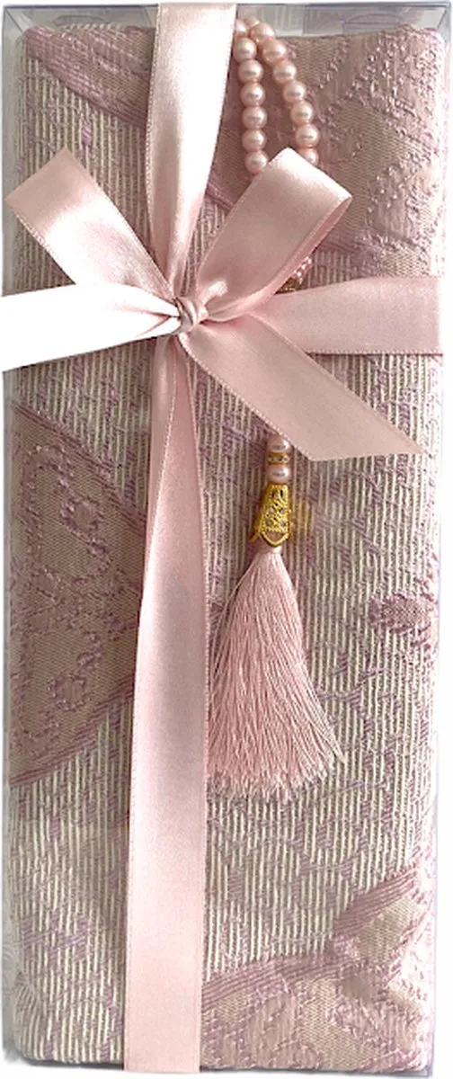 mirac Geschenkset Roze met gebedskleed en Parel Tesbih