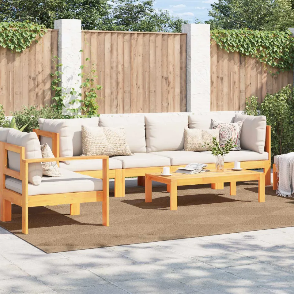 vidaXL Binnen- en buitentapijt AGIRA Naturel 280 x 200 cm Polyester, foto 3