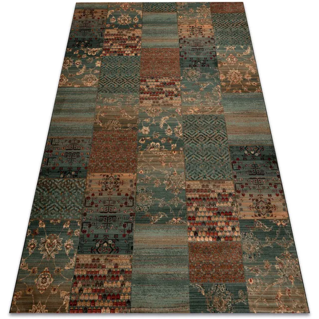 RUGSX Kleden Rugsx Wollen tapijt KASHQAI 4327 400 Lapwerk groen 160x240 cm
