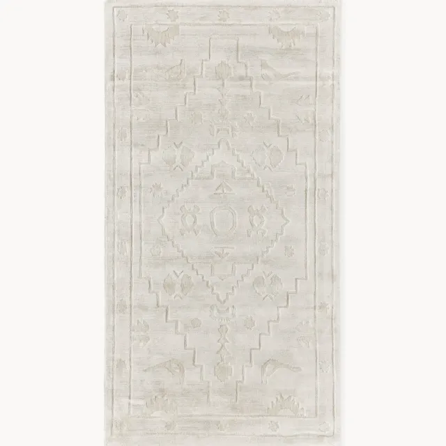 Westwing Collection Handgeweven viscose vloerkleed Shaila Grijs