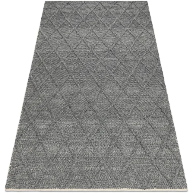 RUGSX Kleden Rugsx Wollen tapijt TAHAR 99001K antraciet - HANDGEWEVEN 120x180 cm Zwart