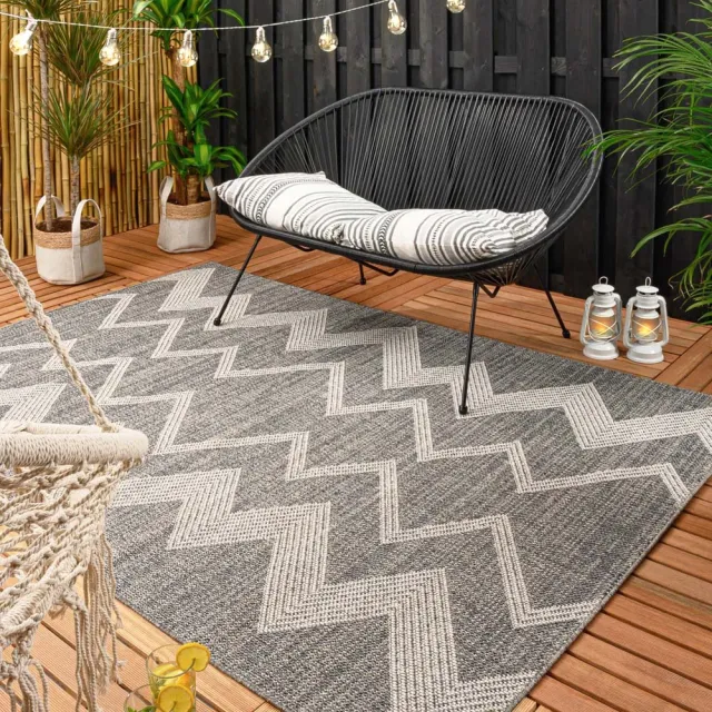 Boho&me Balkonkleed zigzag - Sunny grijs
