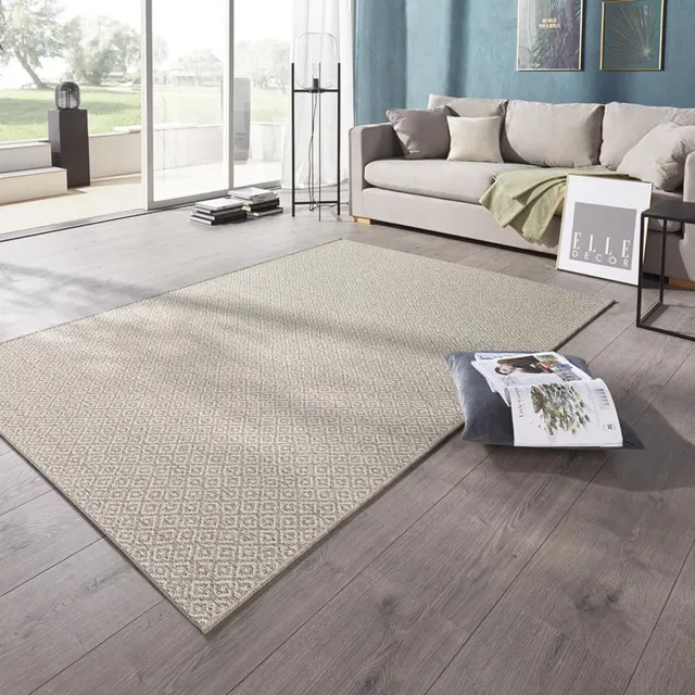 Elle Decoration Binnen & buitenkleed - Croix beige/crème 80x150