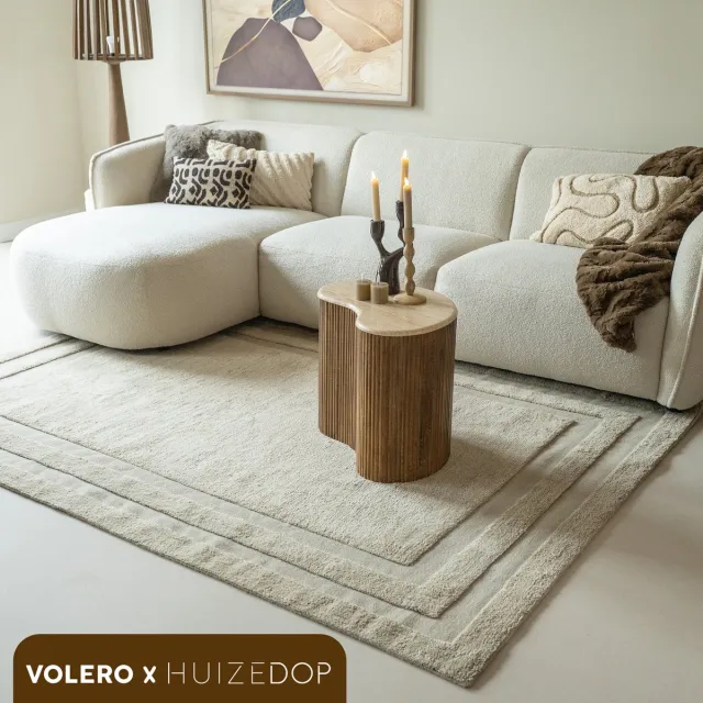 Studio Clarice Wollen vloerkleed - Judith Border Greige - 140x200cm Grijs