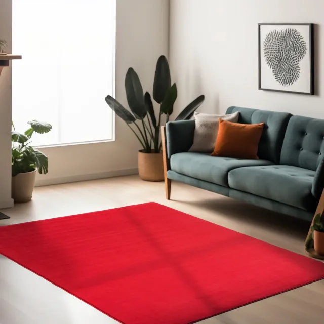 Muratap Sky Soft Uni Basic - Vloerkleed - Laagpolig - Effen Kleur - Rood - Woonkamer Tapijt- 120x170 CM