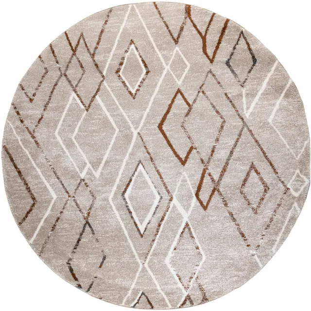 Fraai Berber vloerkleed rond - Blend Diamond Beige - Ø 200cm