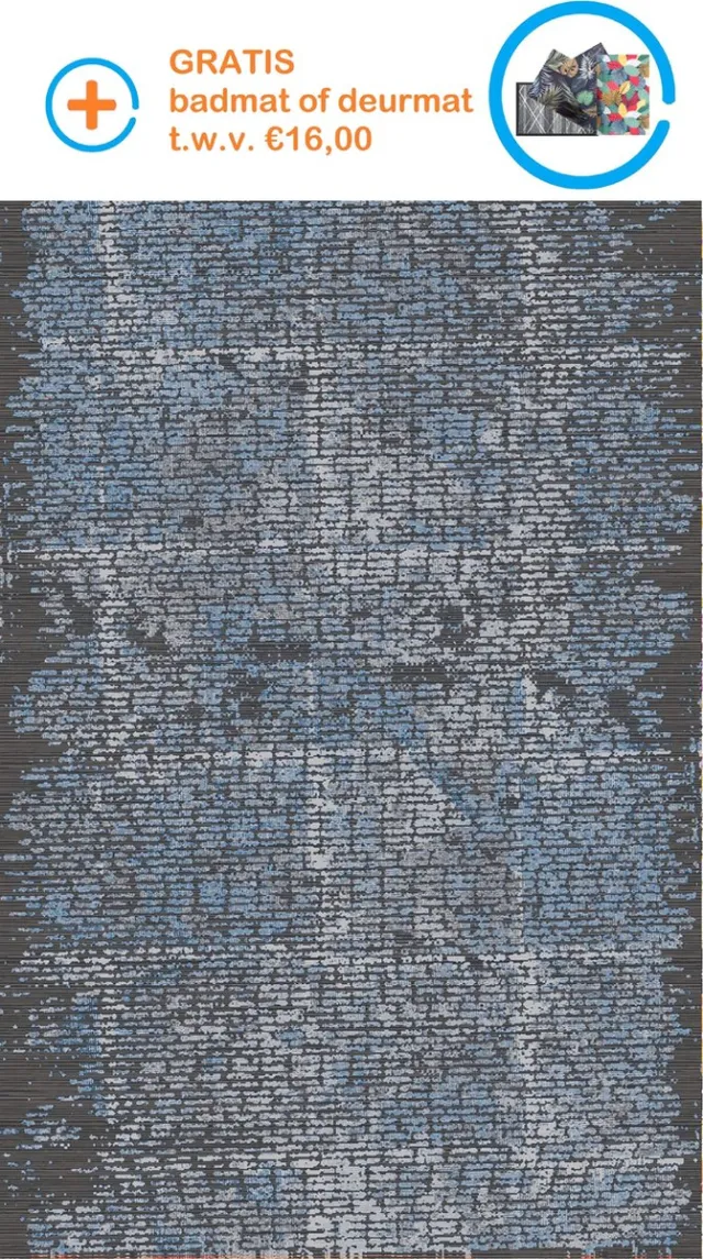 Merkador Milan-13152 - Bedrukt tapijt op chenille stof - Vloerkleed - Wasbaar - Antislip - 160x230 cm Donkergrijs