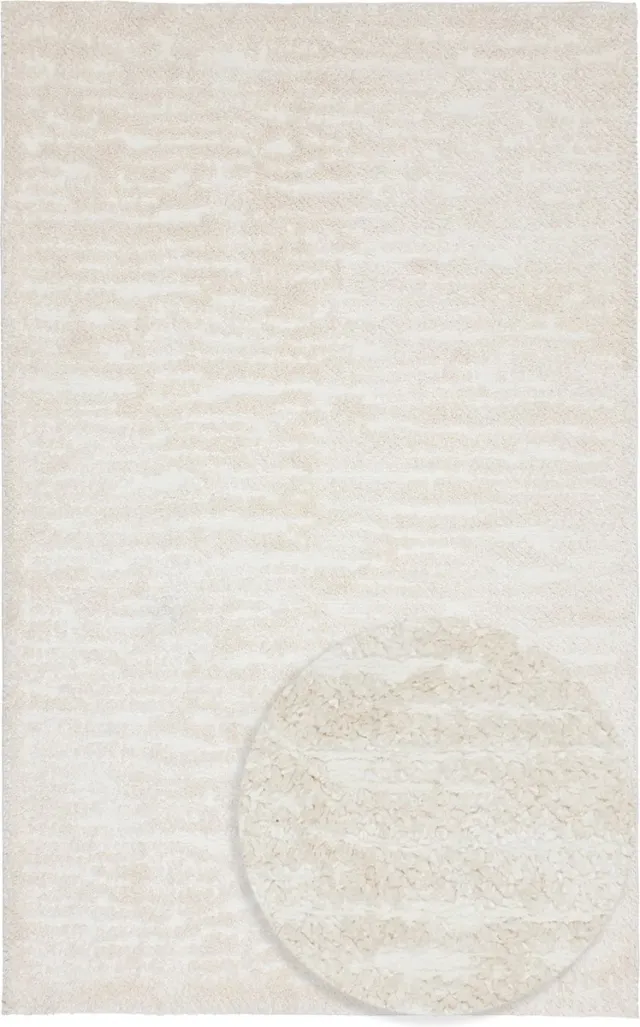 TESSO LIVING Modern Hoogpolig Vloerkleed – 200 x 290 cm – Crème – Premium Woonkamer Tapijt – Japans Boho Scandi Design – Zacht en Warm, Ideaal voor de Slaapkamer
