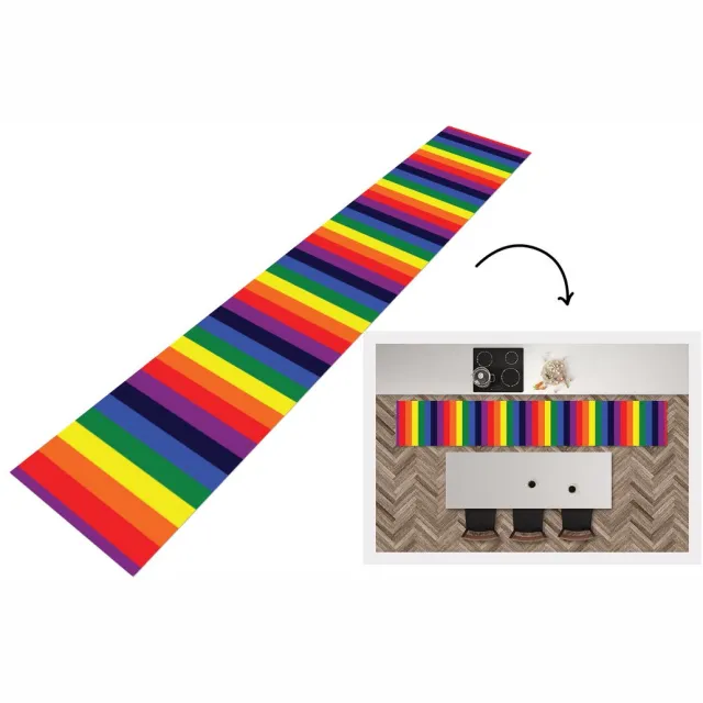 KitchenYeah Keukenloper - Keukenmat - Regenboog - Patronen - Pride - Keuken vloerkleed Multicolor