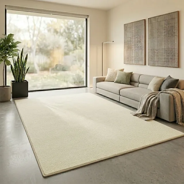 Floordirekt Velours Tapijt op - Loper met Zachte Fluwelen Pool - Creme - 100 x 200 cm - Luxe, Comfortabel & Onderhoudsvriendelijk - Verkrijgbaar in Verschillende Maten voor Hal, Keuken & Woonruimte Crème
