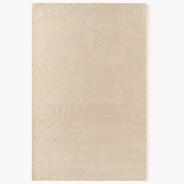 Westwing Collection Handgetuft hoog-laag wollen vloerkleed Aaron Beige