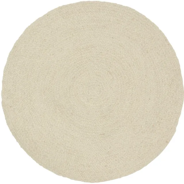MrCarpet Rond wollen vloerkleed labyrint beige/ivoor gemeleerd 200 rond Mrcarpet