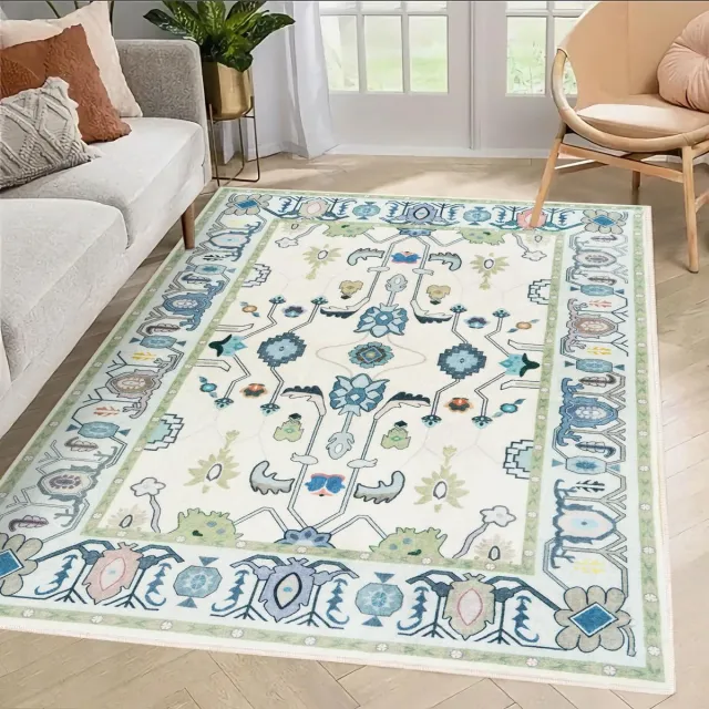 Ibenzoa Stijlvol Vintage Vloerkleed voor Woonkamer, Slaapkamer en Keuken - Wasbaar en Antislip Design kleurjik