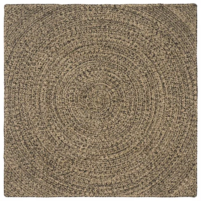 vidaXL Gebied Tapijt Naturel en Zwart 120 x 120 cm Jute Bruin