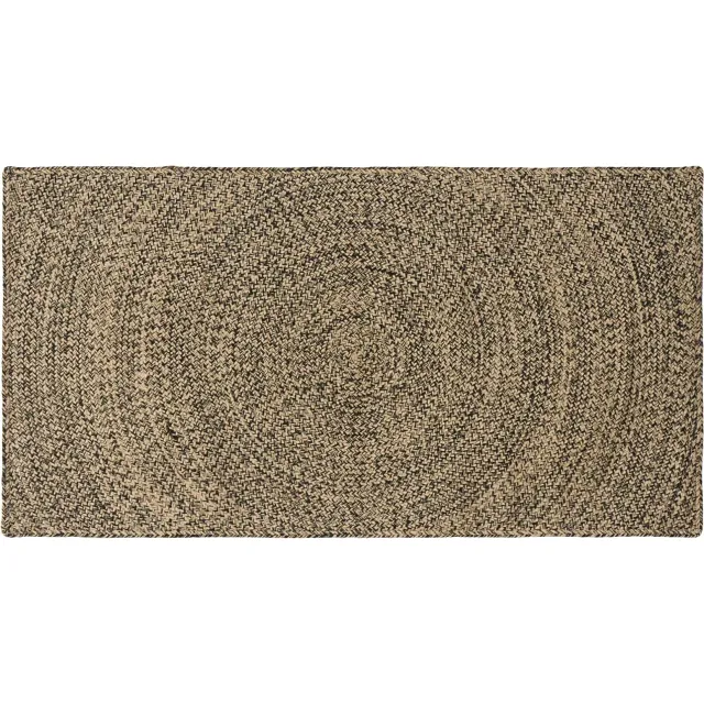 vidaXL Gebied Tapijt Naturel en Zwart 80 x 150 cm Jute Bruin
