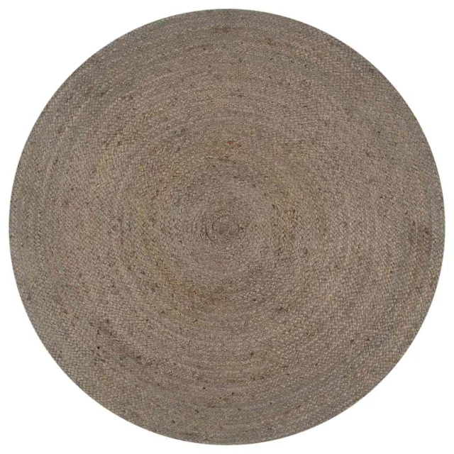 vidaXL Vloerkleed handgemaakt rond 90 cm jute grijs