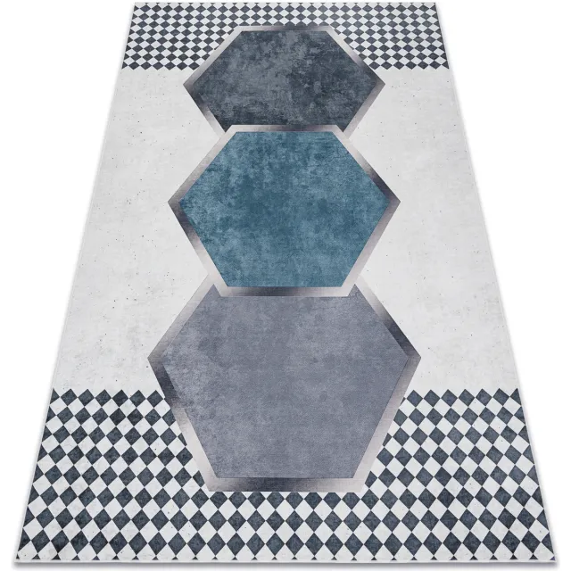 RUGSX Kleden Rugsx ANDRE 1863 tapijt wasbaar diamanten, geometrisch a 80x150 cm Wit