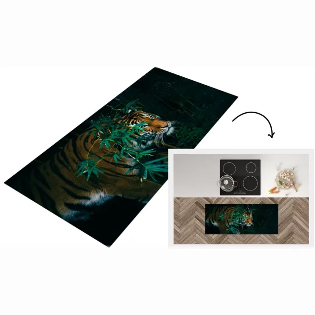 KitchenYeah Keukenloper - Loper keuken - Tijger - Dieren - Jungle - Keukenloper vinyl Multicolor
