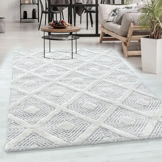 flycarpets Sofia Vloerkleed Modern - Crème / Grijs - Laagpolig Tapijt Woonkamer - 160x230 cm