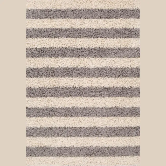 Aledin Carpets Saint Tropez hoogpolig shaggy vloerkleed 160x230 cm grijs wit